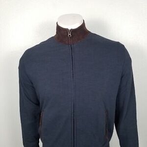 Billy Reid Men’s Coat. Navy with suede collar and detailing- L